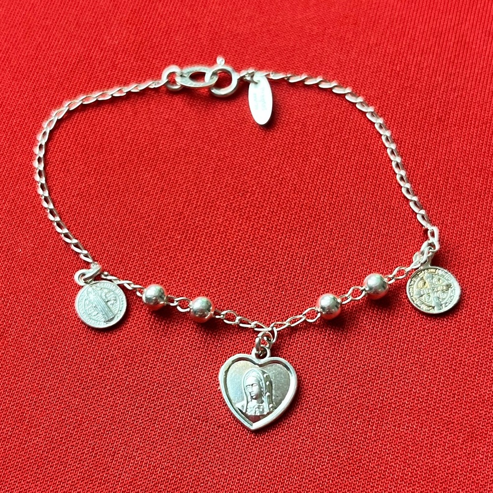 925 sterling silver‎ womens catholic religions bracelet